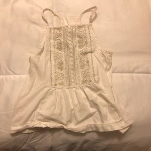 Embroidered white top with gold